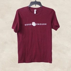 Nathan Zed Merchandise Dark Red “Good Enough” Rose White Print T-Shirt
